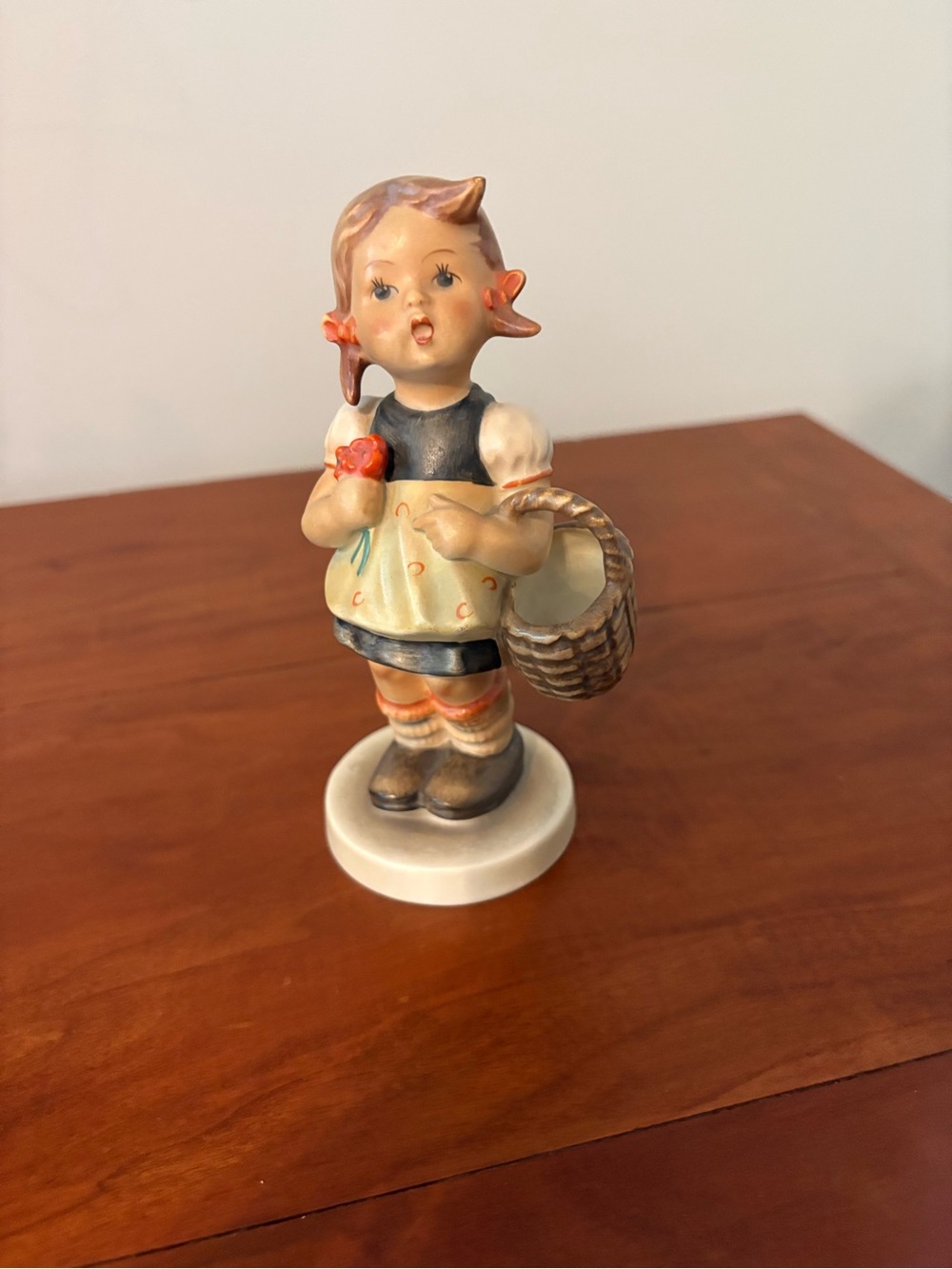 Vintage Hummel Girl with Basket & Flower Figurine Western Germany